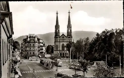 Ak Baden Baden am Schwarzwald, Augustaplatz, Kirche