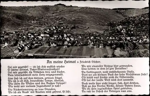 Ak Schnait Weinstadt in Württemberg, Panorama, Gedicht Friedrich Silcher