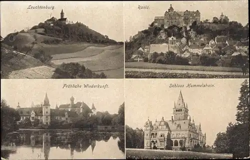 Ak Hummelshain in Thüringen, Schloss Ranis, Leuchtenburg, Fröhliche Wiederkunft