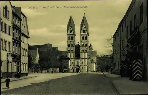 Ak Koblenz in Rheinland Pfalz, Kastorkriche mit Generalkommando