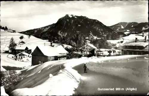 Ak Gunzesried Blaichach im Allgäu, Panorama, Winter