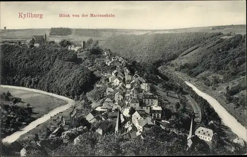 Ak Kyllburg in der Eifel, Blick von der Mariensäule auf den Ort mit Umgebung