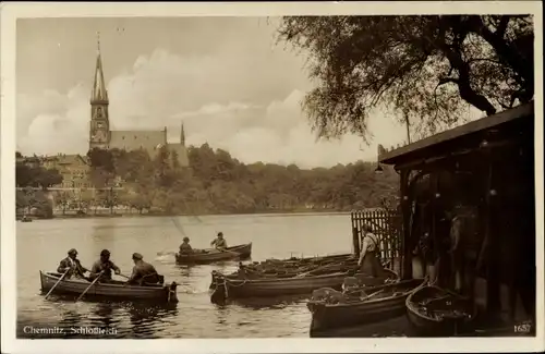 Ak Chemnitz in Sachsen, Schlossteich, Boote