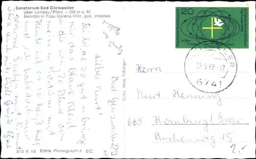 Ak Gleisweiler in der Pfalz, Sanatorium