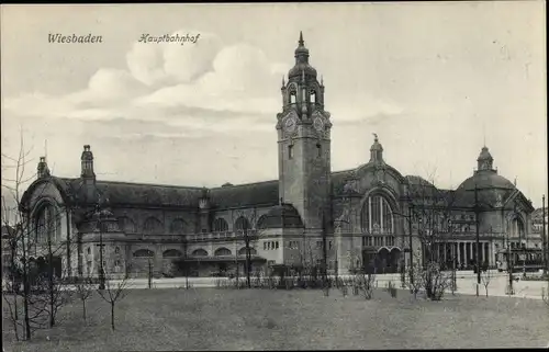 Ak Wiesbaden in Hessen, Hauptbahnhof