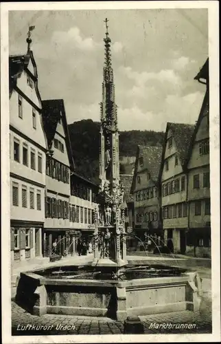 Ak Bad Urach in der Schwäbischen Alb, Marktbrunnen