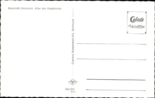 Ak Neustadt in Holstein, Altar, Stadtkirche, Inneres