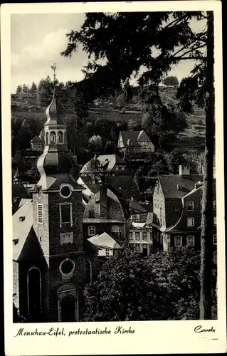 Ak Monschau Montjoie in der Eifel, protestantische Kirche