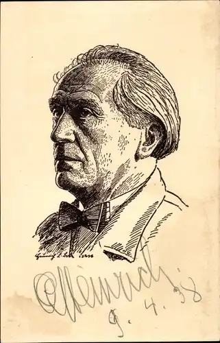 Künstler Ak Schauspieler August Heinrich genannt Bellemer Heiner, Portrait, Autogramm