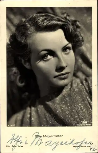 Ak Schauspielerin Elfie Mayerhofer, Portrait, Autogramm