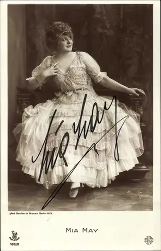 Ak Schauspielerin Mia May, Portrait, Autogramm