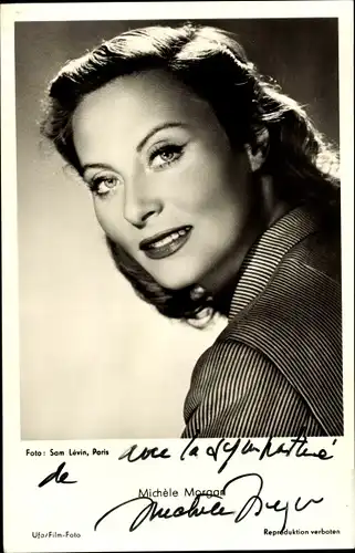 Ak Schauspielerin Michèle Morgan, Portrait, Autogramm