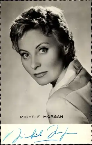 Ak Schauspielerin Michele Morgan, Portrait, Autogramm