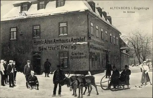 Ak Altenberg im Erzgebirge, Hotel zum Alten Amtshaus und Amtshof