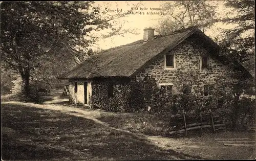 Ak Stavelot Wallonia Lüttich, an die Frau von Chaumière Ardennaise