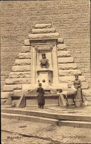 Ak Marches en Famenne Wallonien Luxemburg, Fontaine Ponthier, Denkmal