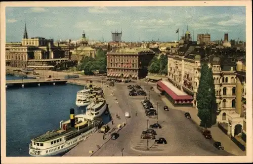 Ak Stockholm Schweden, Södra Blasieholmshamnen