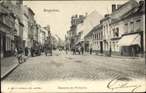 Ak Borgerhout Flandern Antwerpen, Chaussée de Turnhout