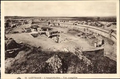 Ak Karthago Karthago Tunesien, Das Amphitheater, Gesamtansicht