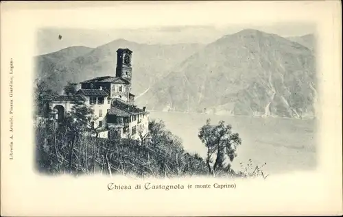 Ak Castagnola Cassarate Lugano Kt. Tessin, Kirche, Monte Caprino