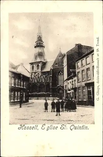 Ak Hasselt Flandern Limburg, St. Quintin Kirche