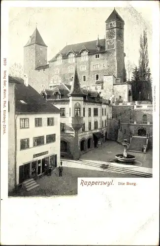 Ak Rapperswil Kanton Sankt Gallen, Burg, Platz