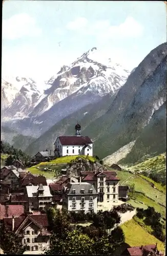 Ak Wassen Kt Uri Schweiz, Panorama, Windgälle, Gotthardbahn