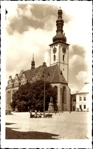 Ak Tábor Südböhmen, Dekanal Kirche