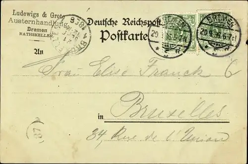 Litho Hansestadt Bremen, Rathaus, Ratskeller, Innenansicht