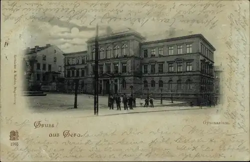 Mondschein Ak Gera in Thüringen, Gymnasium