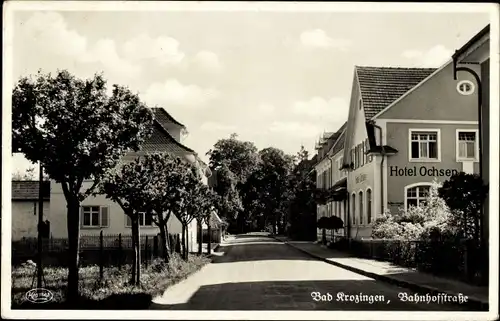 Ak Bad Krozingen, Strassenansicht, Bahnhofstraße, Hotel Ochsen