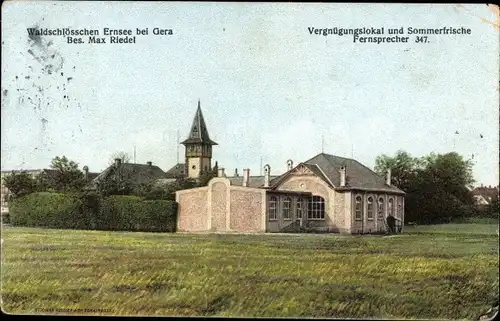 Ak Ernsee Gera in Thüringen, Waldschlößchen