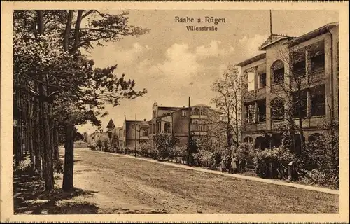 Ak Baabe auf der Insel Rügen, Das Seeschloss in der Villenstraße, Waldrand, Villen