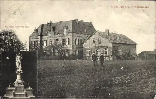 Ak Mettingen im Tecklenburger Land Westfalen, Krankenhaus, St. Michaelsbrunnen