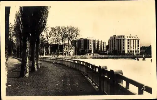 Ak Caen Calvados, Le Cours, Gebäude, Weg