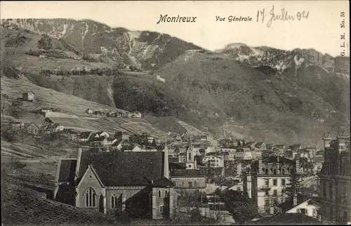 Ak Montreux Kanton Waadt Schweiz, vue Generale