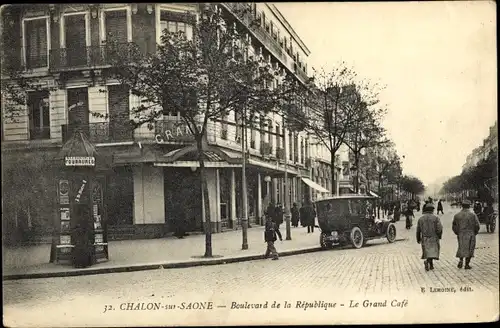 Ak Chalon sur Saône Saône et Loire, Boulevard de la République, le Grand Café