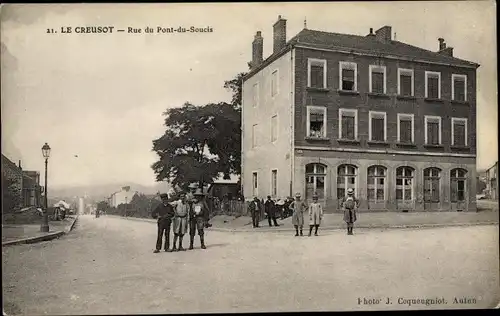 Ak Le Creusot Saône et Loire, Rue du Pont du Soucis