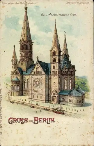 Halt gegen das Licht Litho Berlin Charlottenburg, Kaiser Wilhelm Gedächtniskirche