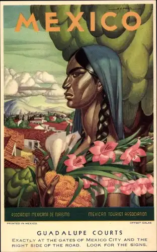 Künstler Ak Mexico, Mexican Tourist Association, Frauenportrait