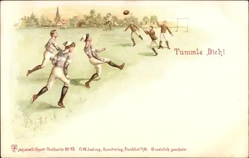 Litho Tummle Dich, Fußballspiel, Rugby ?