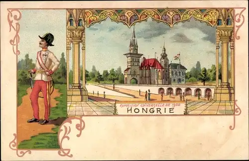 Litho Paris, Weltausstellung 1900, Ungarischer Pavillon