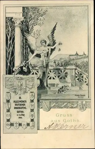Künstler Ak Gotha in Thüringen, III. Allgemeiner Deutscher Innungstag 1901
