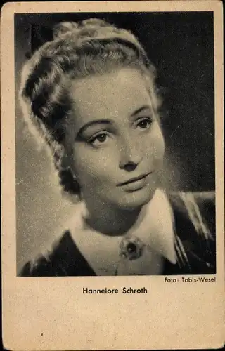 Ak Schauspielerin Hannelore Schroth, Portrait, Ross Verlag