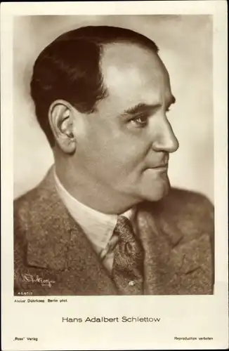 Ak Schauspieler Hans Adalbert Schlettow, Portrait