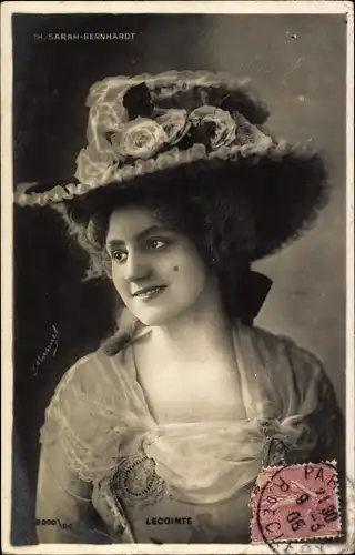 Ak Schauspielerin Th. Sarah Bernhardt, Lecointe, Portrait