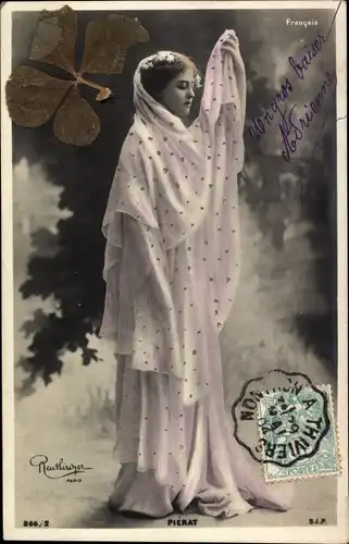 Ak Schauspielerin Pierat, Portrait