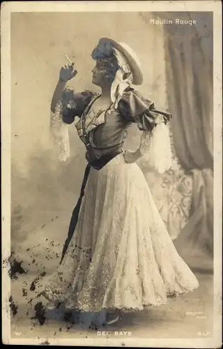 Ak Schauspielerin Del Baye, Portrait, Moulin Rouge