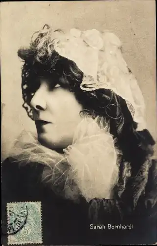 Ak Schauspielerin Sarah Bernhardt, Portrait, Profilansicht
