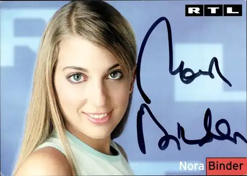 Ak Schauspielerin Nora Binder, Portrait, Autogramm, RTL-Fernsehen